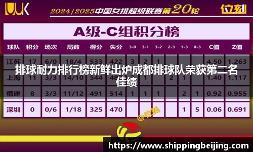 排球耐力排行榜新鲜出炉成都排球队荣获第二名佳绩